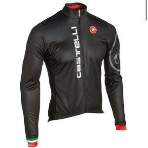 Castelli Men's Black Cycling Jacket with Red Accents